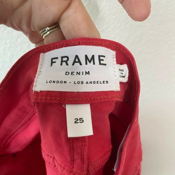 Frame Le High Skinny Vintage Red Jeans Sz 25 - Picture 8 of 8